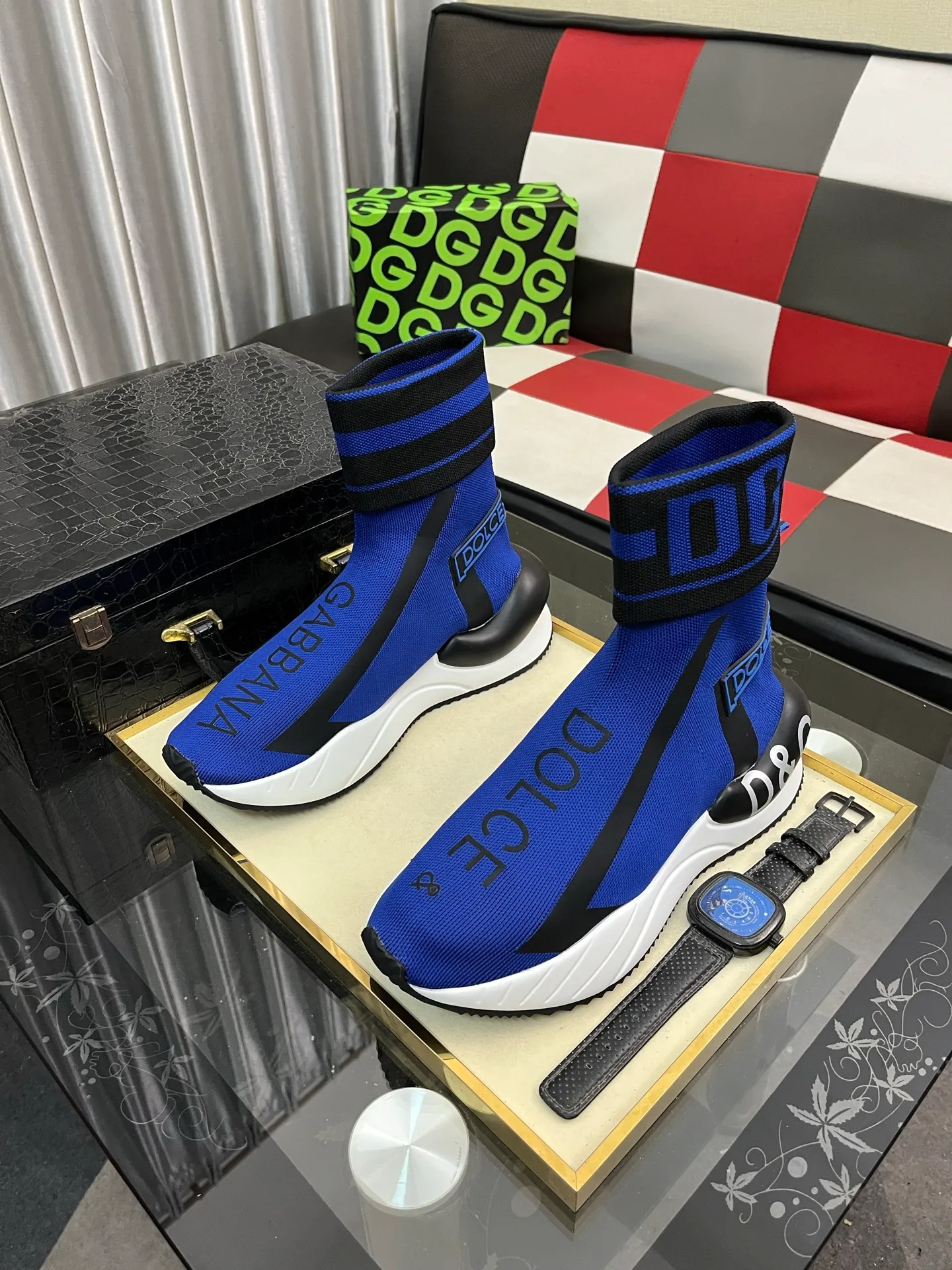Men's men's shoes💰440⌚️⌚️【DG～】men's casual shoes 2022z cabinet simultaneous sale 🔶🔷🔜The upper is made of cowhide spliced fabric ➕Mesh lining, which is comfortable and breathable. The sole is: the original comfortable and wear-resistant outsole, ⚠️The real thing📱Photographed🎬The real thing is better📢📢📢Size: 35-46